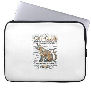 Housse Pour Ordinateur Portable Club Chat Anatomie du Chat Diagramme Scientifique