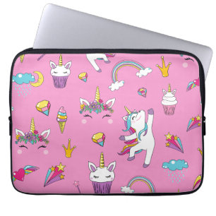 Housse Pour Ordinateur Portable Club de fans de licorne motif Rose