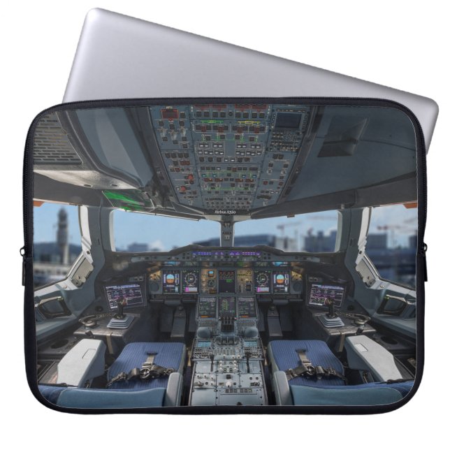 Housse Pour Ordinateur Portable Cockpit Airbus A380 (Devant)