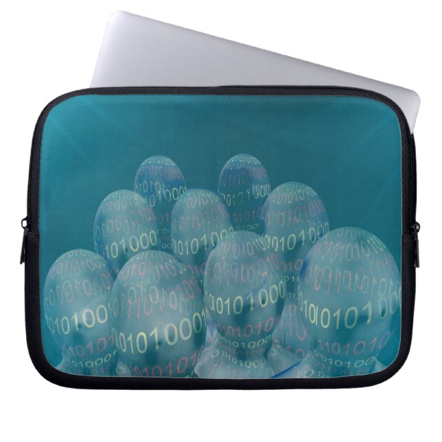 Housse Pour Ordinateur Portable code binaire, homme et communications numériques. (Devant)