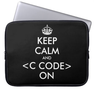 Housse Pour Ordinateur Portable Code KeepCalm et c sur la manche de l'ordinateur p