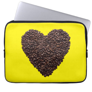 Housse Pour Ordinateur Portable Coeur café
