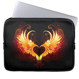 Housse Pour Ordinateur Portable Cœur de feu d'ange avec des ailes