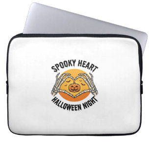 Housse Pour Ordinateur Portable Cœur de squelette Halloween Design vintage à mains