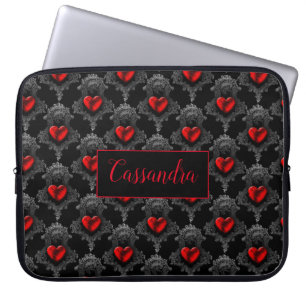 Housse Pour Ordinateur Portable Coeur gothique rouge personnalisé