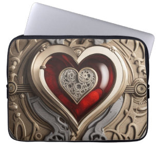 Housse Pour Ordinateur Portable Cœur Steampunk Intemporel de l'Amour