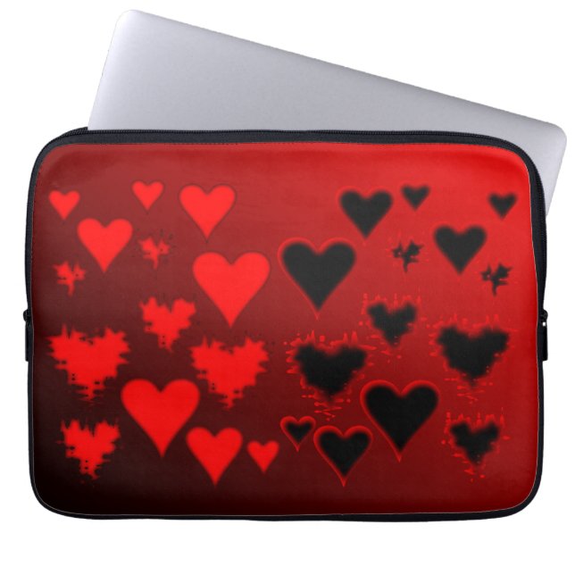 Housse Pour Ordinateur Portable Coeurs (Devant)