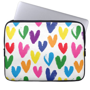 Housse Pour Ordinateur Portable Cœurs colorés