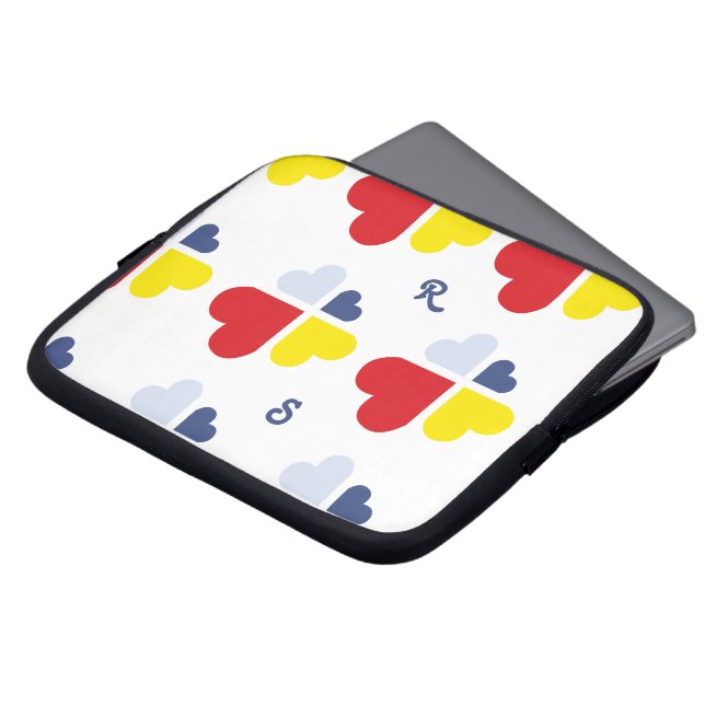 Housse Pour Ordinateur Portable Cœurs Croix (Devant haut)