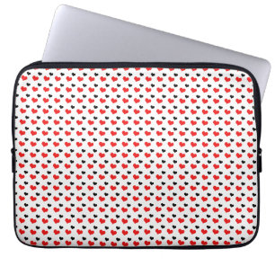 Housse Pour Ordinateur Portable Coeurs rouges et noirs