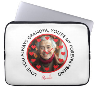Housse Pour Ordinateur Portable Coeurs rouges mignons Horloge Amour Grands-parents