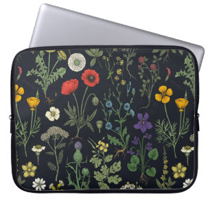 Housse Pour Ordinateur Portable Collage de fleurs sauvages