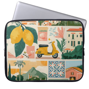 Housse Pour Ordinateur Portable Collage de la côte italienne - Ambiance estivale m