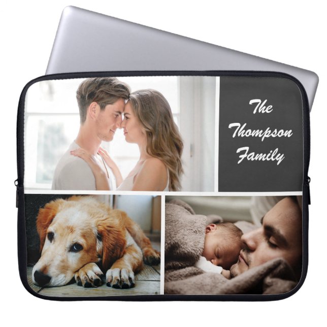 Housse Pour Ordinateur Portable Collage photo de famille personnalisée (Devant)