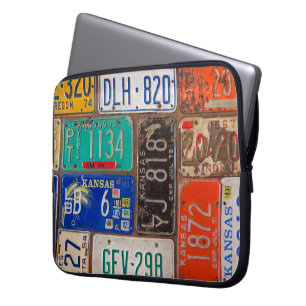 Housse Pour Ordinateur Portable Collection Plaques de licence rouillées