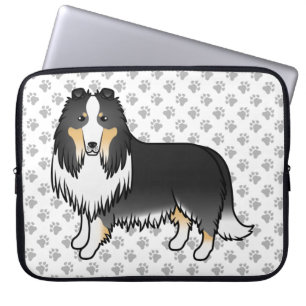 Housse Pour Ordinateur Portable Colley Rough Tricolore Chien de Dessin Animé Migno