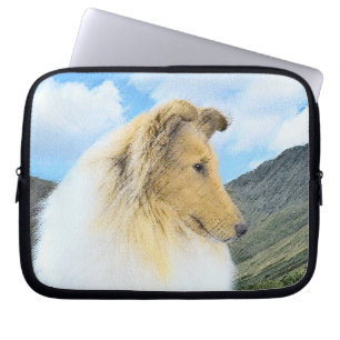 Housse Pour Ordinateur Portable Collie en Montagne (Rough) Peinture - Chien Art