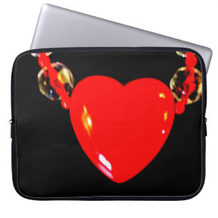 Housse Pour Ordinateur Portable Collier de coeur rouge