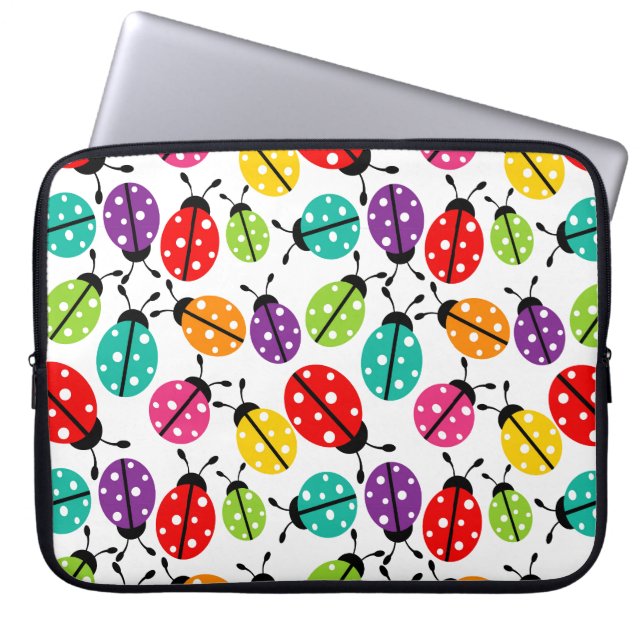 Housse Pour Ordinateur Portable Coloré mignon Lady Bug Motif sans joint (Devant)