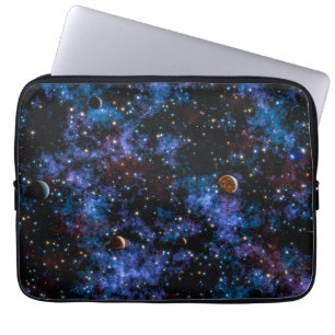 Housse Pour Ordinateur Portable Colorful galaxies, stars and planets in night
