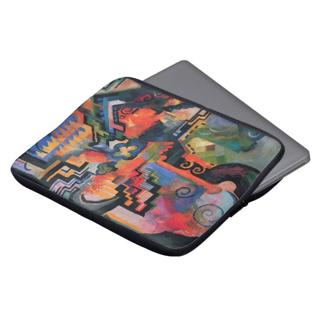 Housse Pour Ordinateur Portable Composition colorée par August Macke, Art Vintage (Devant haut)