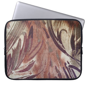 Housse Pour Ordinateur Portable Composition florale marron abstraite 2