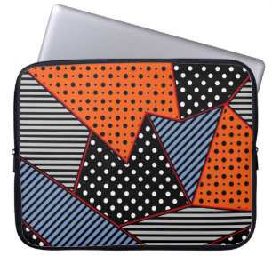 Housse Pour Ordinateur Portable Composition géométrique Abstraite : Bleu orange