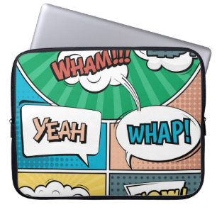 Housse Pour Ordinateur Portable concept créatif Abstrait comic pop art style blan