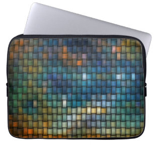 Housse Pour Ordinateur Portable Conception composée de bandes entrelacées colorées