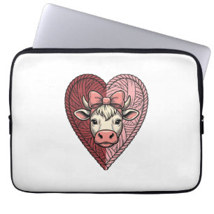Housse Pour Ordinateur Portable Conception de broderie vintage de fil de coeur de