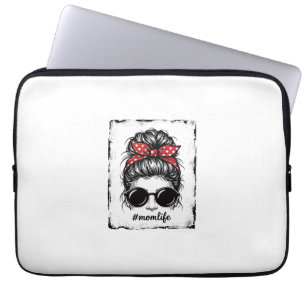 Housse Pour Ordinateur Portable Conception de chemise bandana Bun Messy Vintage Mo