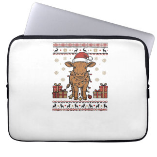 Housse Pour Ordinateur Portable Conception de chemise vectorielle de vache de Noël