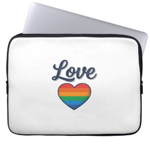 Housse Pour Ordinateur Portable Conception de chemise vectorielle Love Rainbow Hea