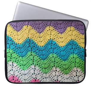 Housse Pour Ordinateur Portable Conception de Crochet arc-en-ciel