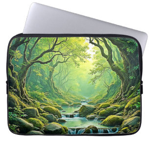 Housse Pour Ordinateur Portable Conception de flux forestiers enchantés