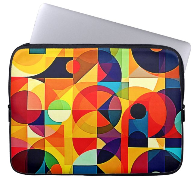 Housse Pour Ordinateur Portable Conception de géométrie de couleur Bauhaus (Devant)