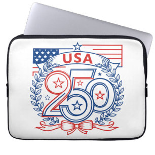 Housse Pour Ordinateur Portable Conception de l'emblème anniversaire patriotique U