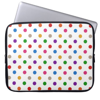 Housse Pour Ordinateur Portable Conception de points colorés arc-en-ciel de couleu