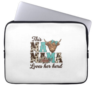 Housse Pour Ordinateur Portable Conception de t-shirt de vache des Highlands Maman