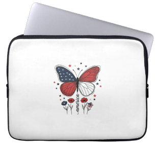 Housse Pour Ordinateur Portable Conception de T-shirt vintage papillon patriotique
