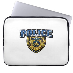 Housse Pour Ordinateur Portable Conception de texte gras pour insigne de police