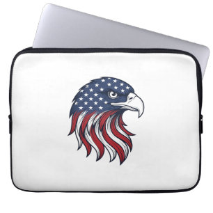 Housse Pour Ordinateur Portable Conception de vecteur de drapeau d'aigle patriotiq