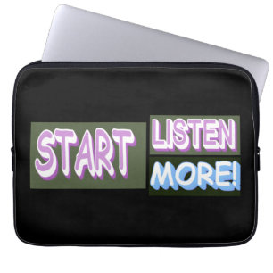 Housse Pour Ordinateur Portable Conception d'expression mignonne "Listen More". Co