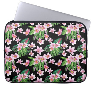 Housse Pour Ordinateur Portable Conception d'orchidées à l'aquarelle 27 