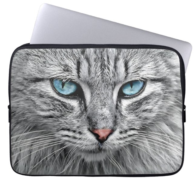 Housse Pour Ordinateur Portable Conception fractale face chat-10682 (Devant)