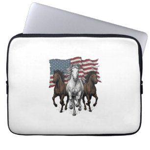 Housse Pour Ordinateur Portable Conception vectorielle de chevaux courant patrioti