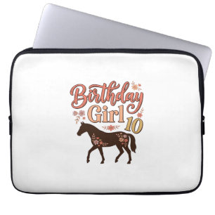Housse Pour Ordinateur Portable Conception vectorielle florale de cheval 10 pour f