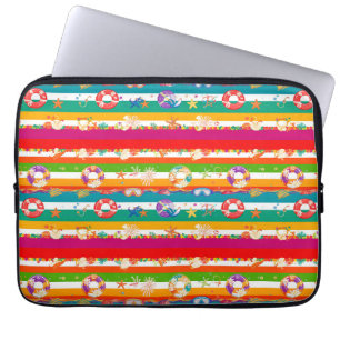 Housse Pour Ordinateur Portable Conception vibrante de plage estivale