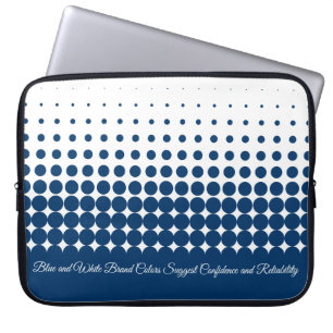 Housse Pour Ordinateur Portable Connecter Hashtag social Handle bleu blanc demi-to