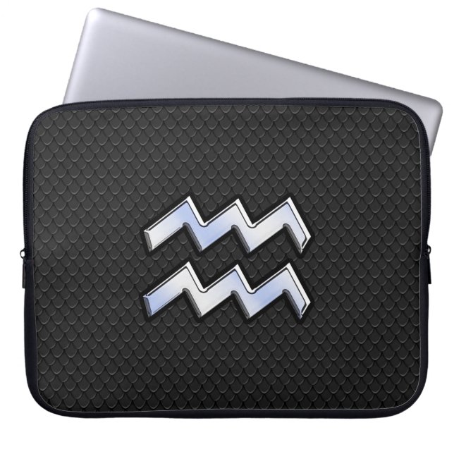 Housse Pour Ordinateur Portable Connexion moderne Silver Aquarius Zodiac Snake (Devant)